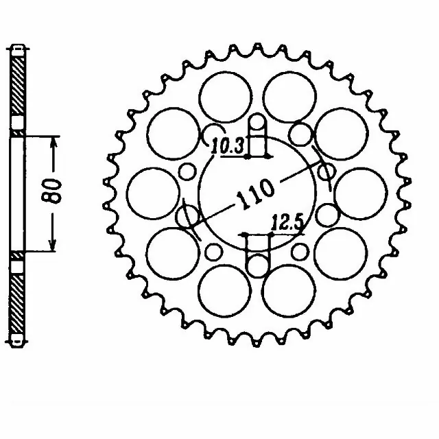 EK-Chain Kettensatz 530DEX für Honda FT500 Typ PC07