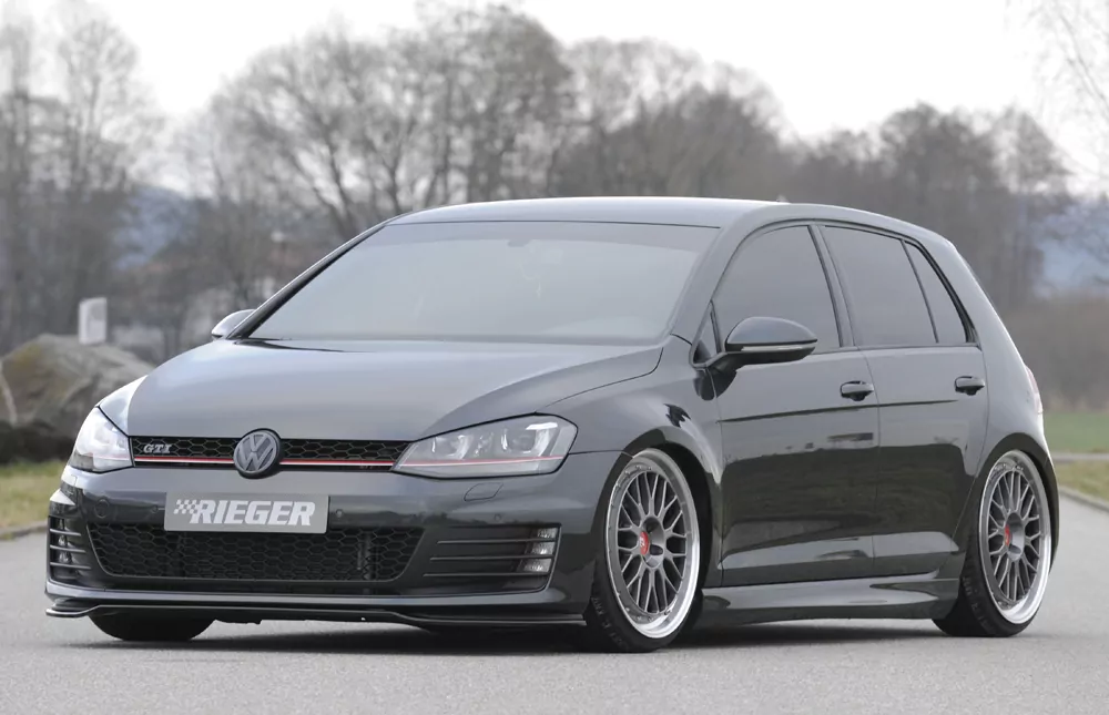Rieger Spoilerschwert nur für GTI / GTD für VW Golf 7 GTI | 3-tür. 04.13-12.16 (bis Facelift) für orig. Frontschürze