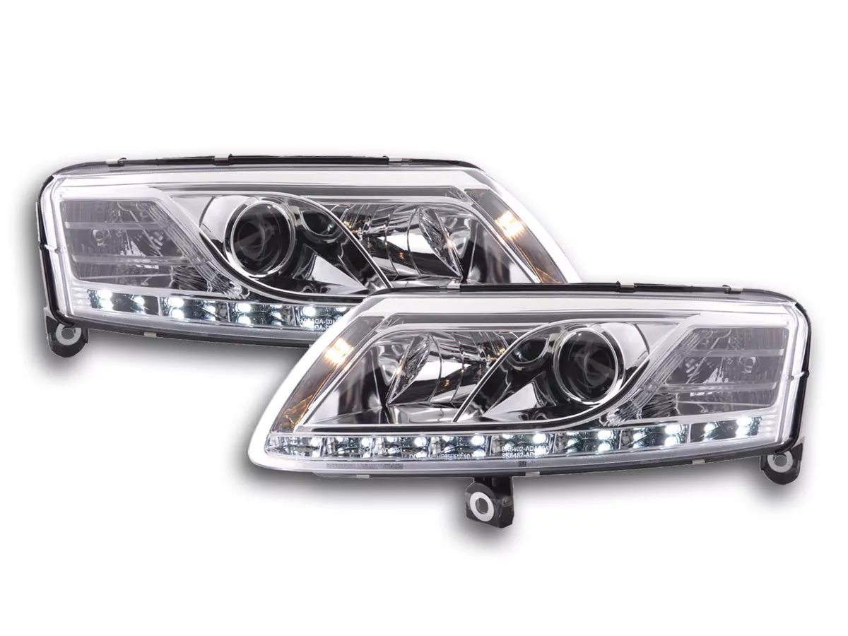 Scheinwerfer Set Daylight LED Tagfahrlicht Audi A6 Typ 4F Bj. 04-08 chrom