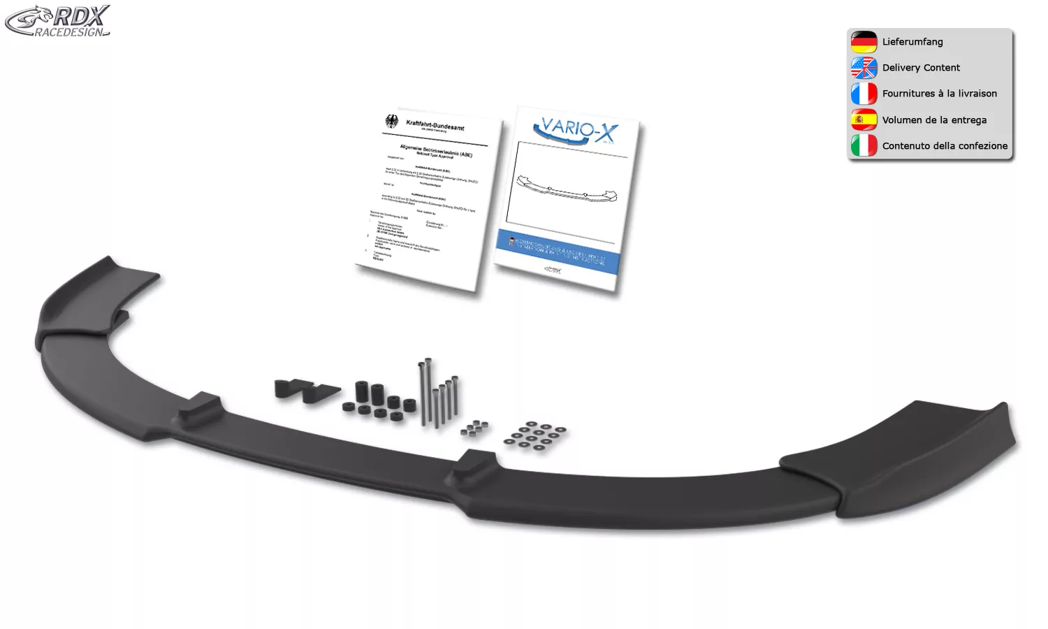 RDX Frontspoiler VARIO-X für AUDI A6 4F -2008 (S-Line Frontstoßstange) Frontlippe Front Ansatz Vorne Spoilerlippe