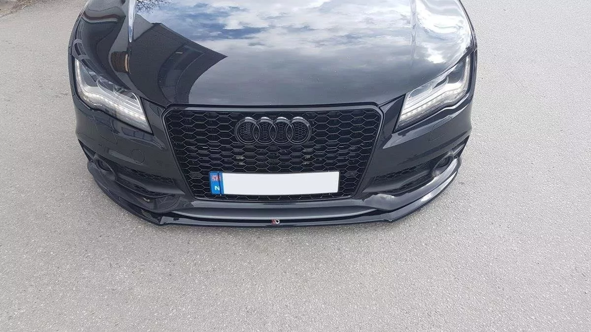 Front Ansatz Passend Für V.1 Passend Für Audi A7 Mk1 S-Line Schwarz Hochglanz Schwarz Hochglanz