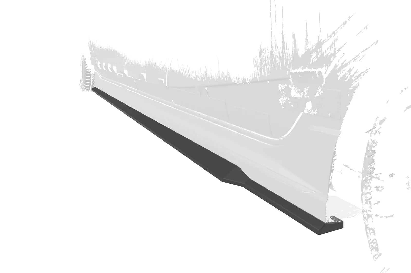 Seitenschweller für Hyundai I20 (BC3) N / N-Line SS574 Schwarz Strukturiert