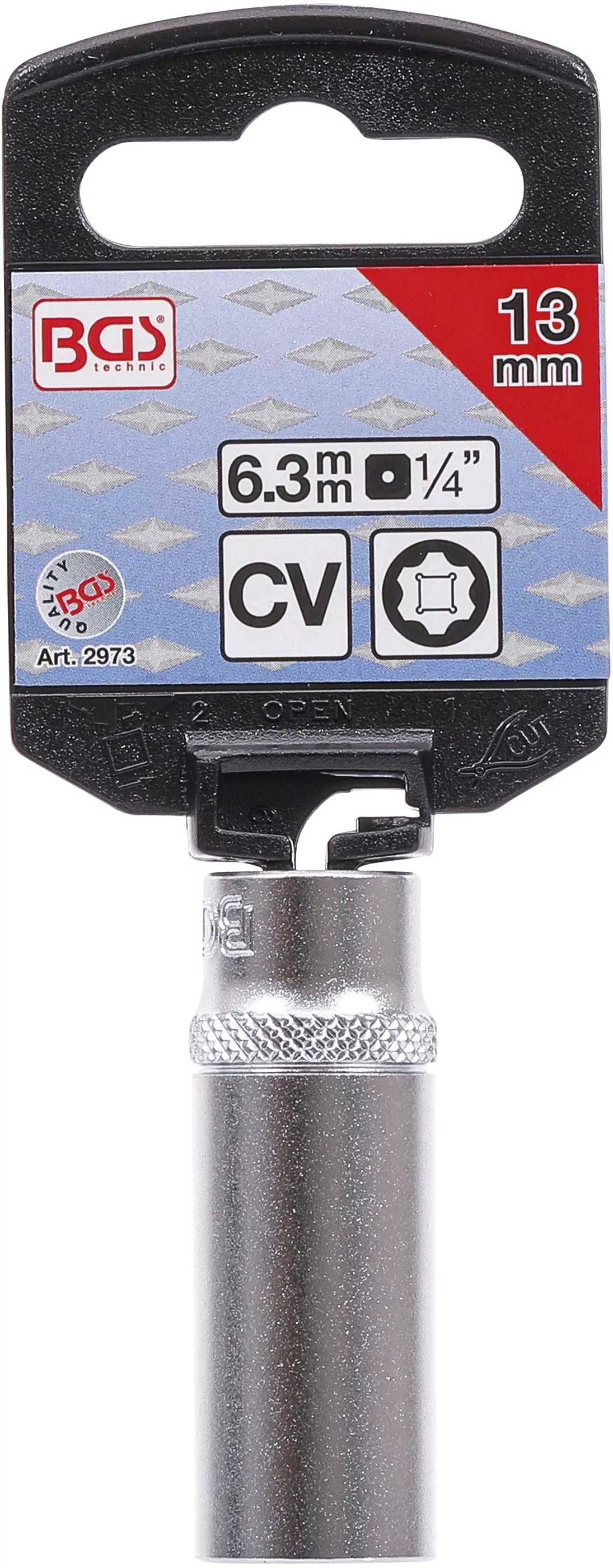 Steckschlüssel-Einsatz Super Lock, tief | Antrieb Innenvierkant 6,3 mm (1/4") | SW 13 mm