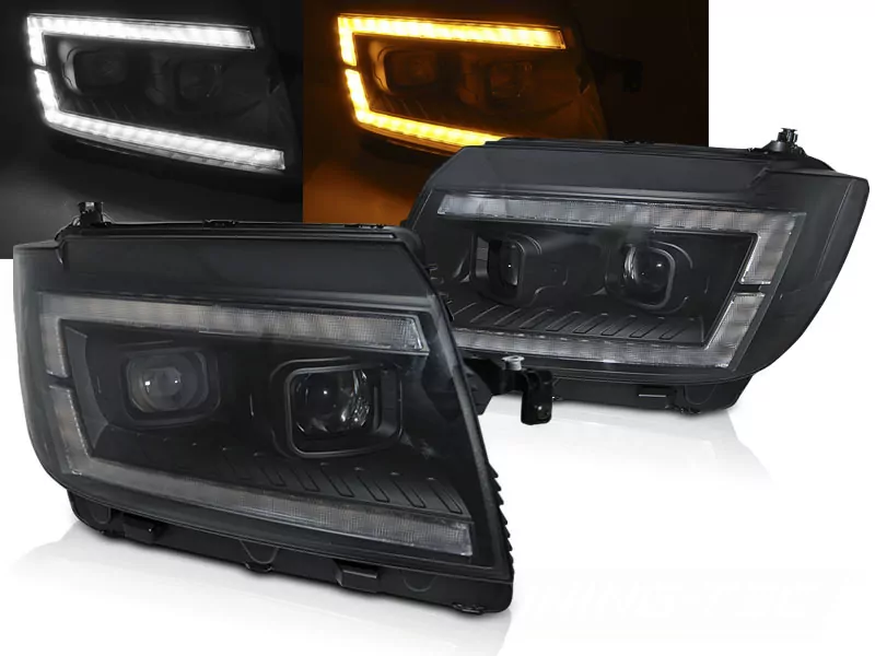 Led Headlights Tube Light Black Drl Seq Fits Vw Crafter Ii 2017- 