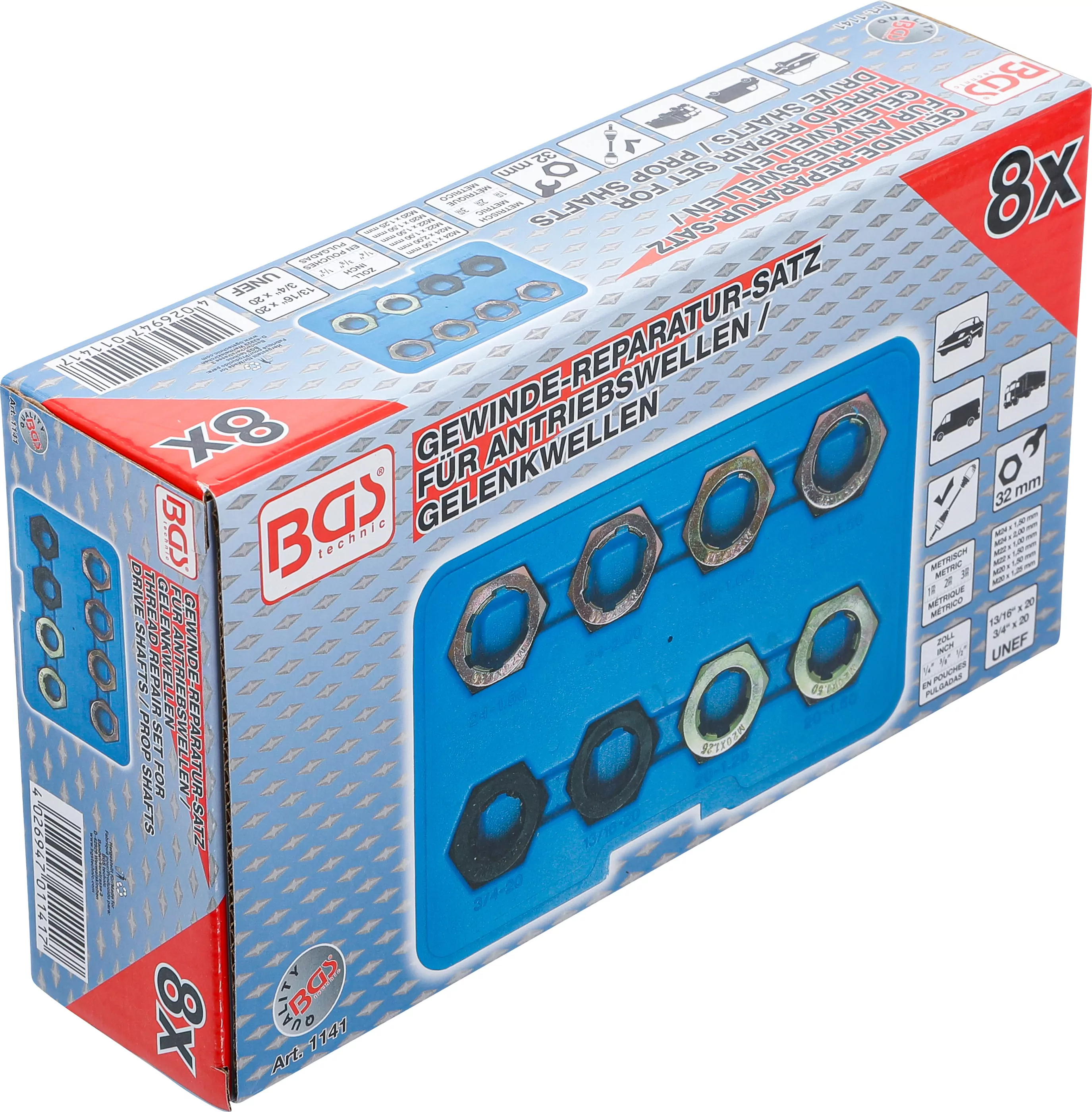 Gewinde-Reparatursatz für Antriebswellen, Gelenkwellen | 8-tlg.