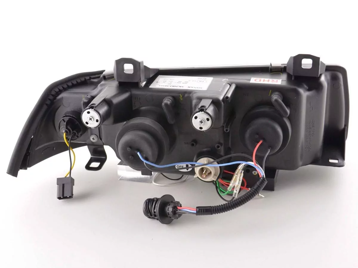 Scheinwerfer Set Daylight LED Tagfahrlicht BMW 3er E36 Coupe/Cabrio Bj. 92-98 schwarz für Rechtslenker