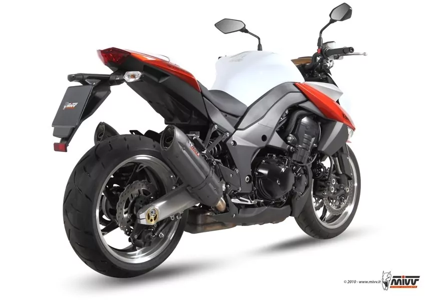 MIVV 2x SUONO In Edelstahl Schwarz Für KAWASAKI Z 1000 10-13