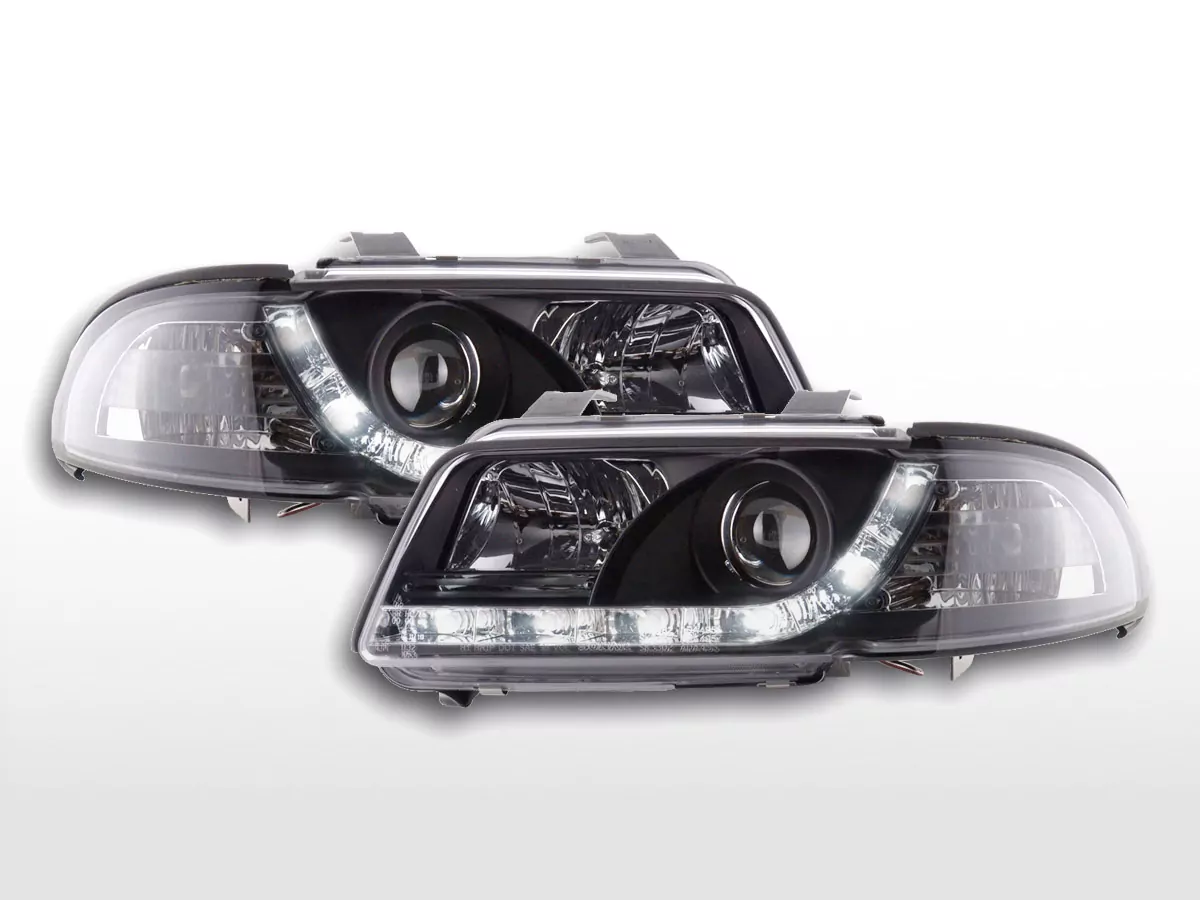 Scheinwerfer Set Daylight LED Tagfahrlicht Audi A4 B5 8D Bj. 99-01 chrom