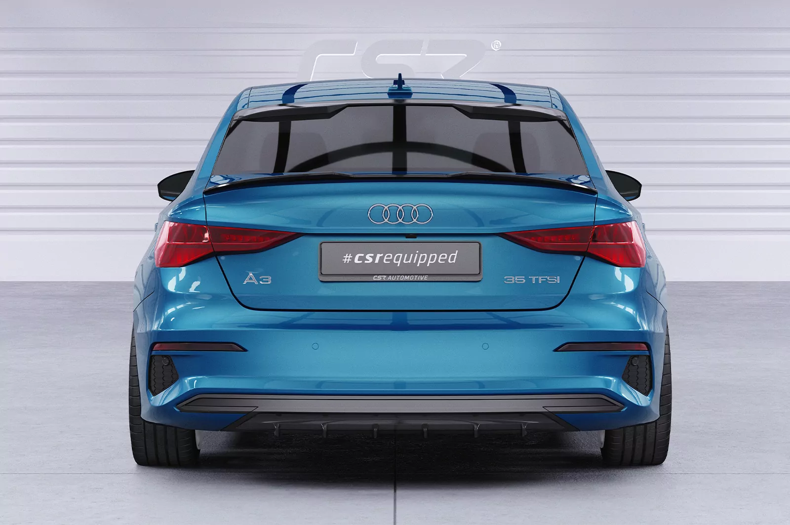 Heckscheibenblende für Audi A3 / S3 / RS3 (8Y) Limousine HSB086 Schwarz Strukturiert