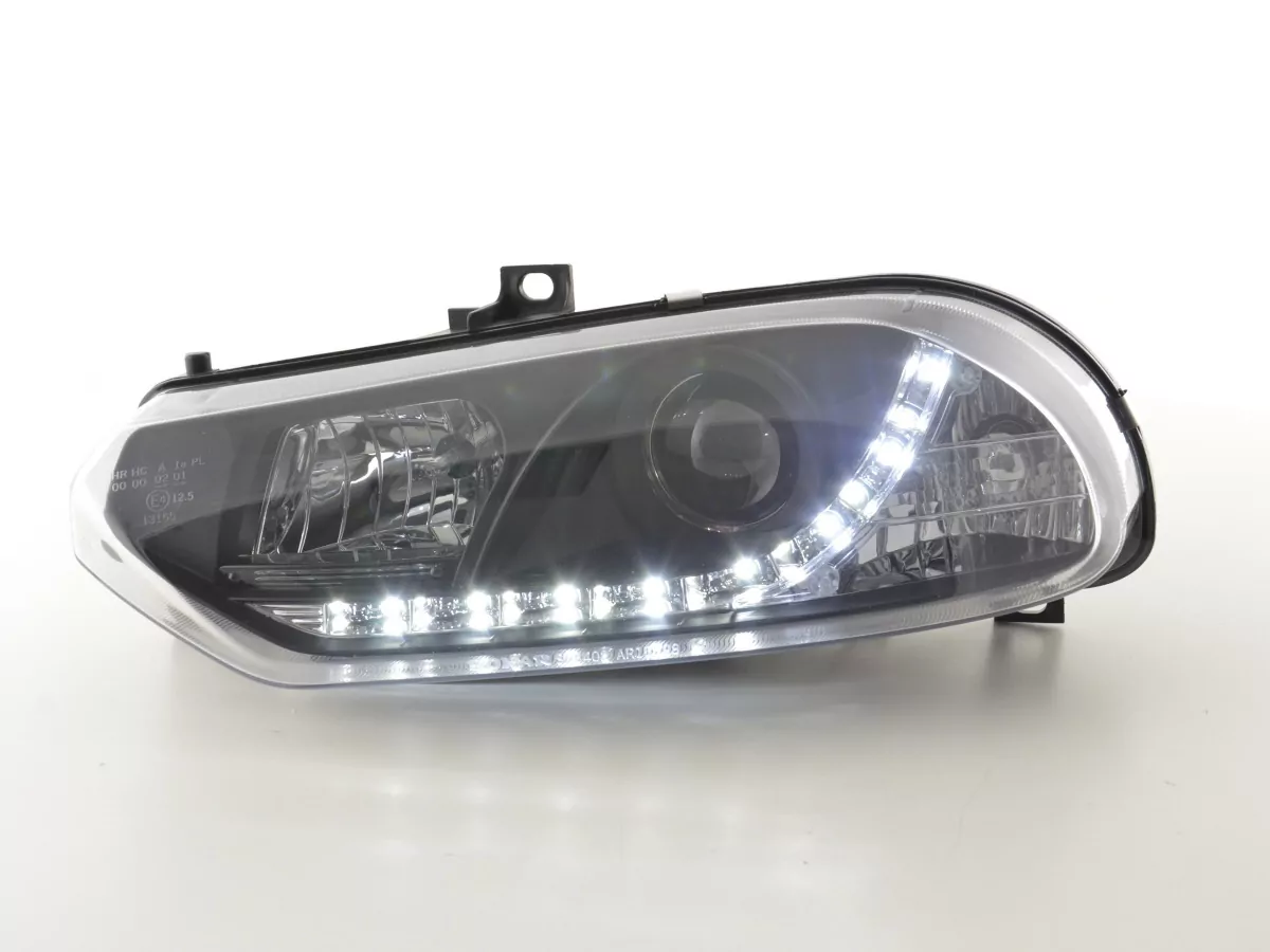 Scheinwerfer Set Daylight LED TFL-Optik Alfa Romeo 156 Typ 932 Bj. 98-02 schwarz