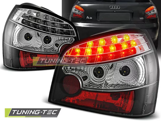 Led Tail Lights Black Fits Audi A3 08.96-08.00