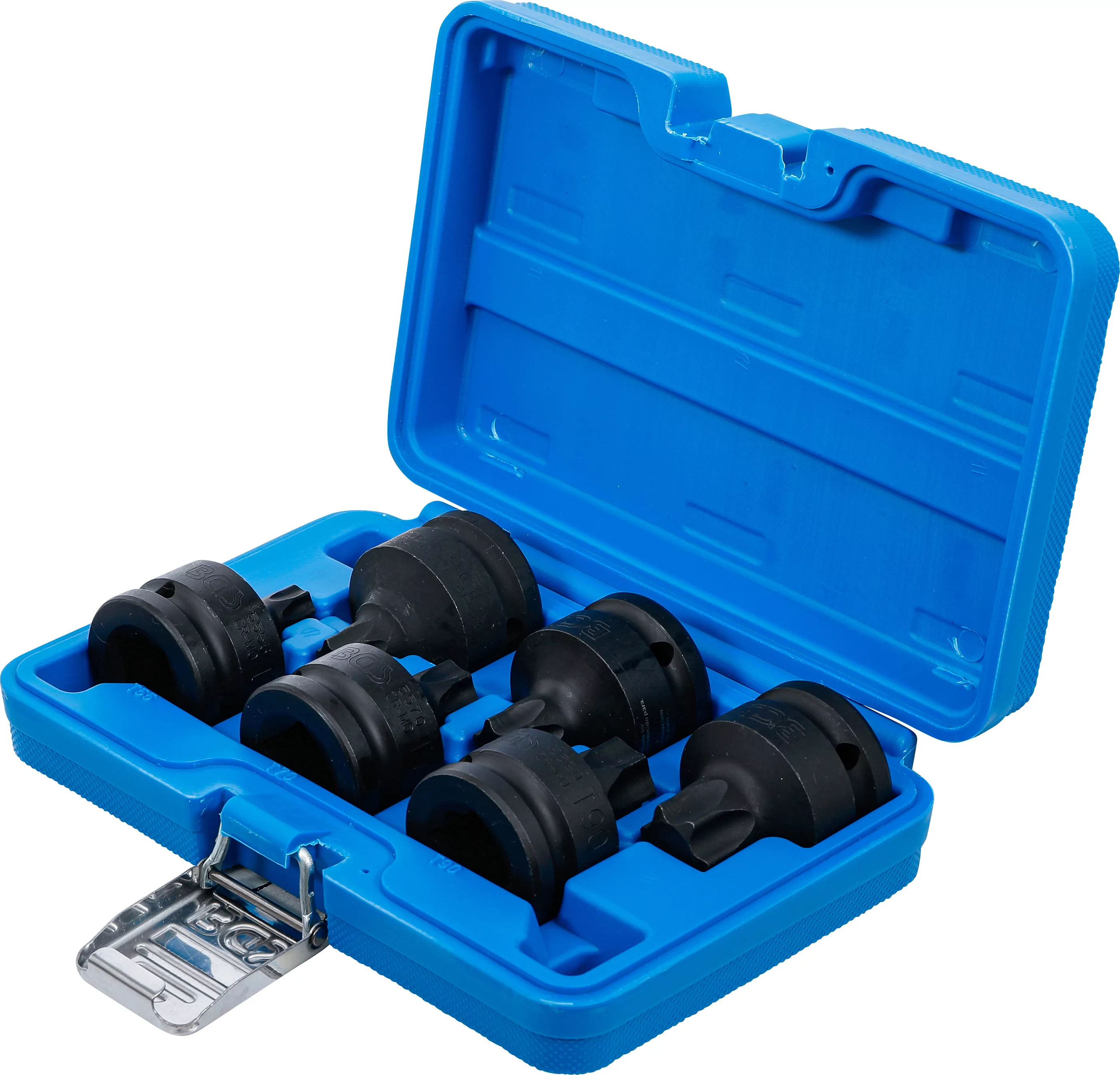 Kraft-Bit-Einsatz-Satz | Antrieb Innenvierkant 20 mm (3/4") | T-Profil (für Torx) T55 - T100 | 6 tlg.