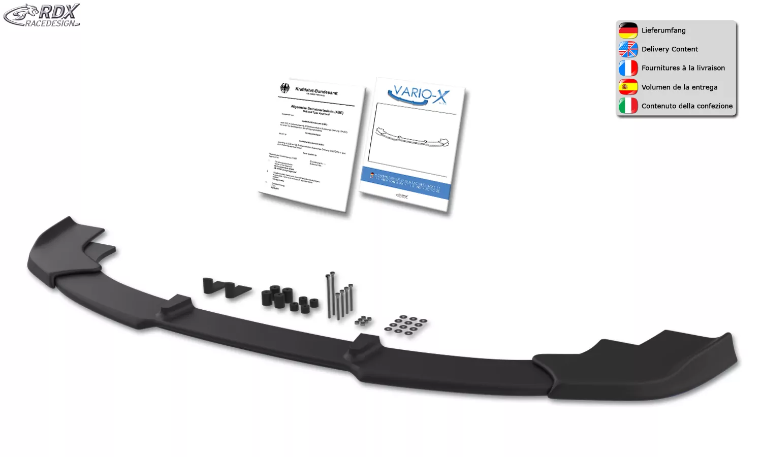 RDX Frontspoiler VARIO-X für BMW 7er E65 / E66 -2005 Frontlippe Front Ansatz Vorne Spoilerlippe