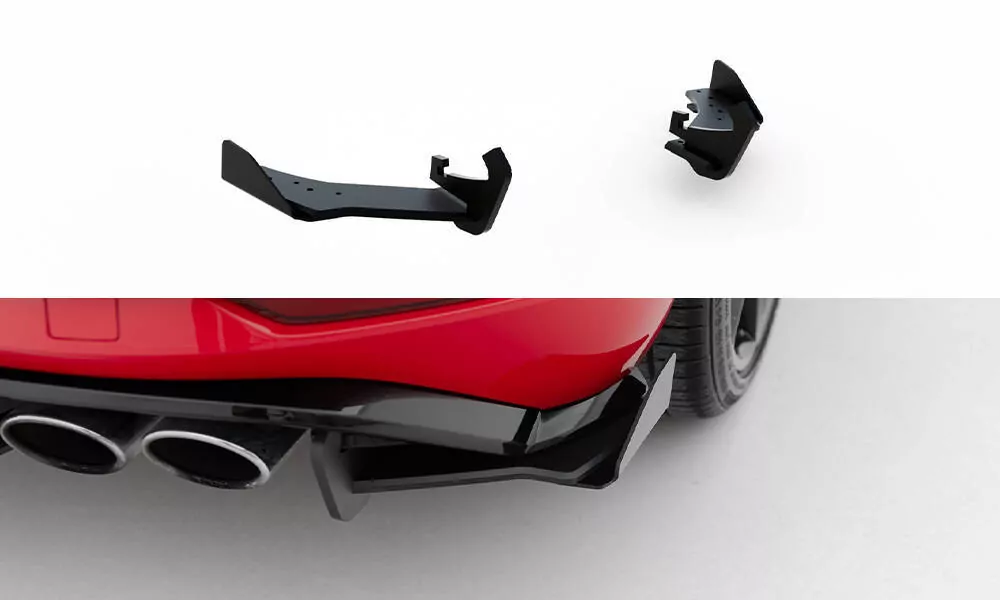 Rennen Haltbarkeit Heck Ansatz Flaps Diffusor Passend Für + Flaps VW Golf 7 R Facelift Schwarz Hochglanz