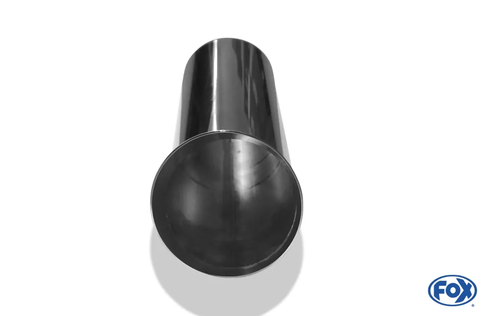 Anschweißendrohr Typ 18  Ø 90 mm / Länge: 300 mm - rund / uneingerollt / FOX-Design / ohne Absorber