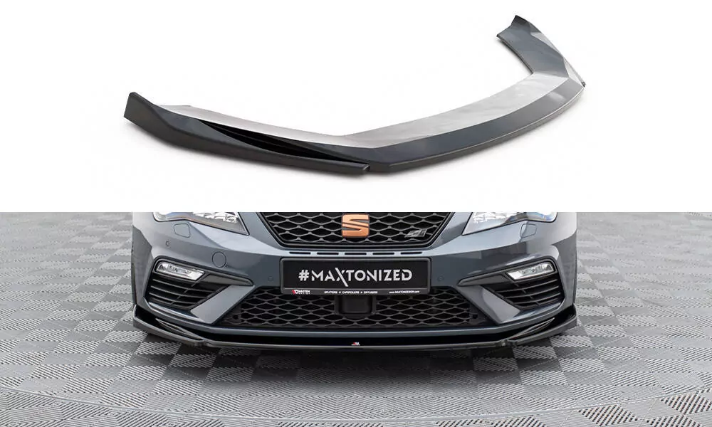 Front Ansatz Passend Für Passend Für V.5 Seat Leon Cupra / FR Mk3 FL Schwarz Hochglanz Schwarz Hochglanz