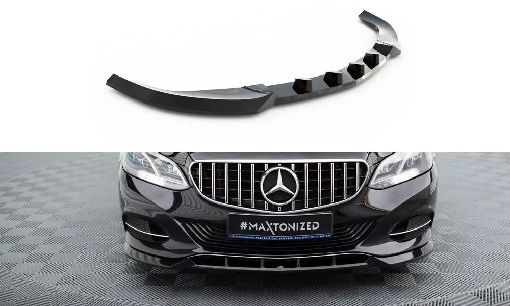 Front Ansatz Für Mercedes-Benz E W212 Facelift Schwarz Hochglanz