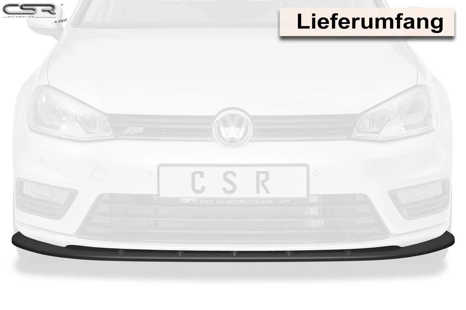 Cup-Spoilerlippe mit ABE für VW Golf 7 R-Line CSL333-M Carbon Look (matt)