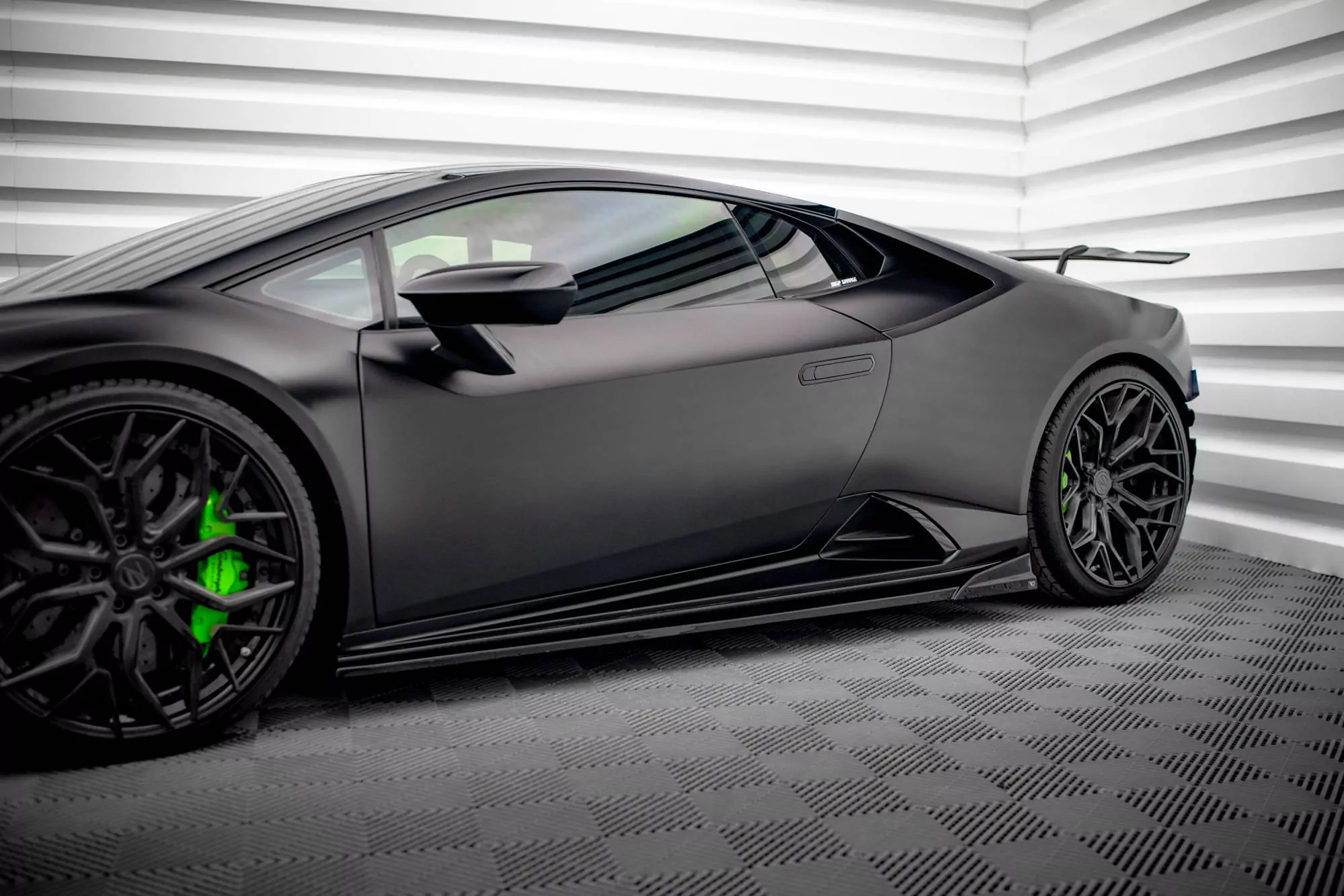 Seitenschweller Ansatz Für Lamborghini Huracan EVO Schwarz Hochglanz