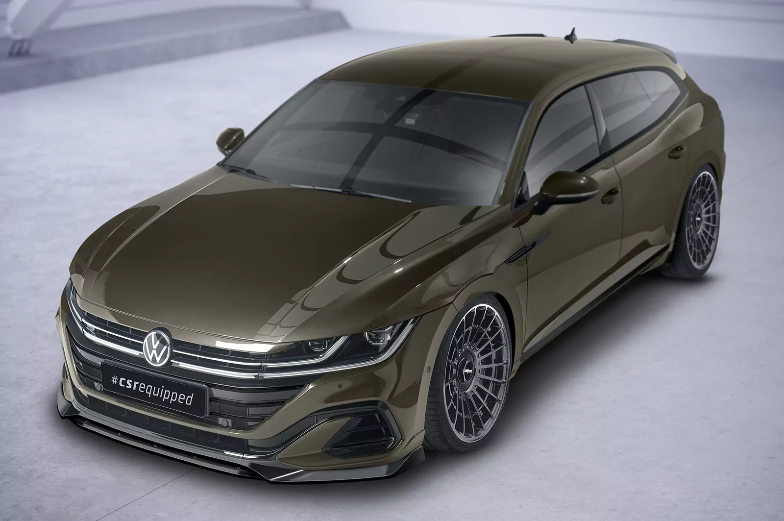 Cup-Spoilerlippe mit ABE für VW Arteon R-Line CSL697 Schwarz Strukturiert