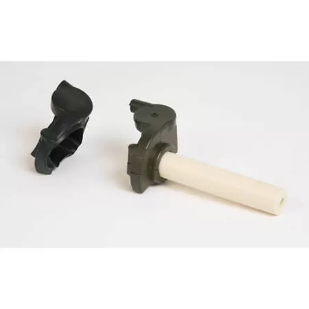 SHIN YO Throttle Handle For ATV+MX Made Of Aluminium With Rubber Protection, Short Stroke 90°, Black.