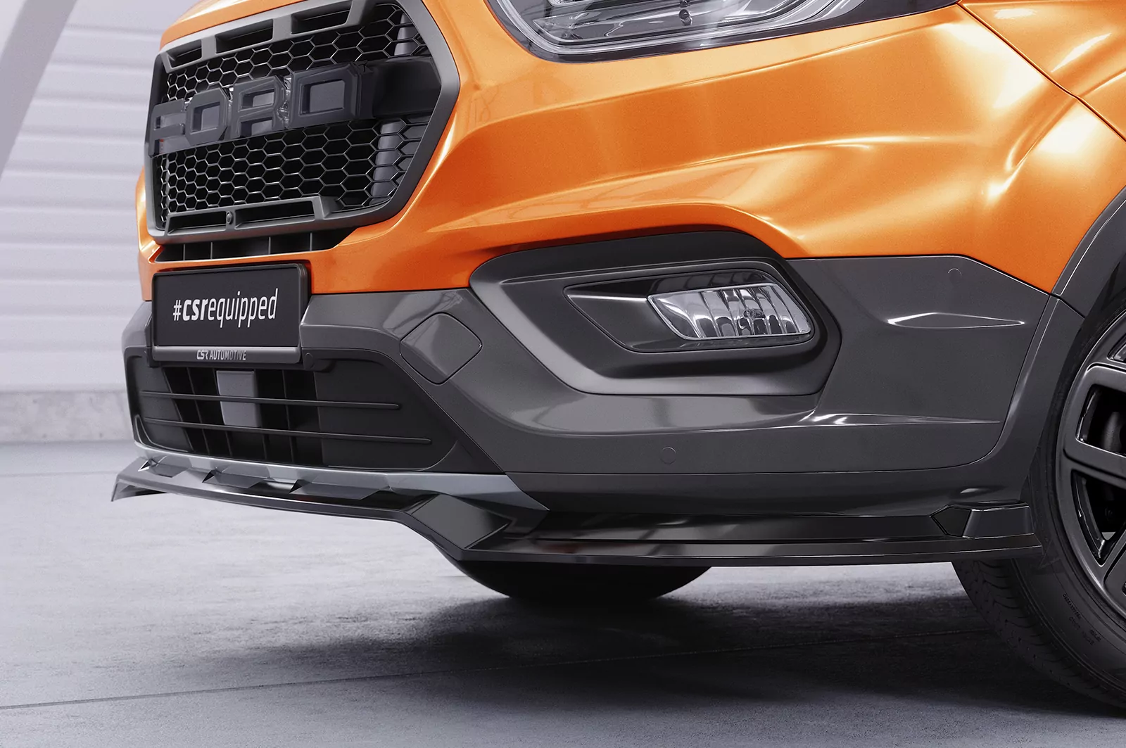 Cup-Spoilerlippe mit ABE für Ford Tourneo Custom Active CSL762 Schwarz Strukturiert