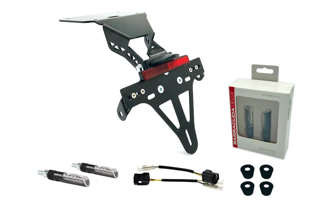 alpha Technik Kennzeichenhalter-Blinker-Kit IDEA (vorne + hinten) für Yamaha YZF-R3 / MT03 Modelljahr 2020-