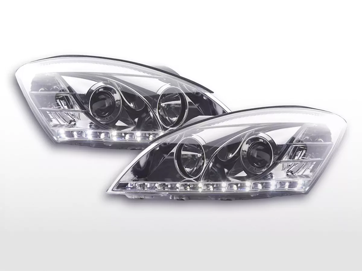 Scheinwerfer Set Daylight LED TFL-Optik Kia cee'd 5-trg. Typ ED Bj. 06-09 chrom
