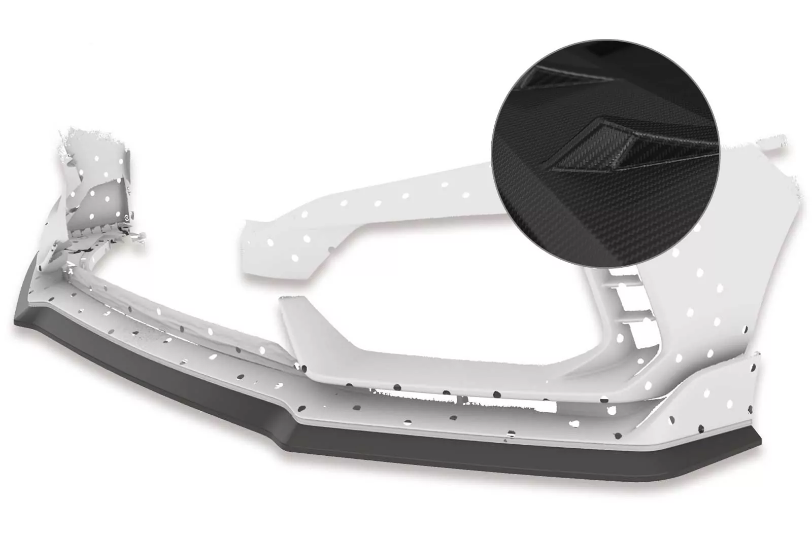 Cup-Spoilerlippe mit ABE für Honda Civic FK8 Type R CSL440-M Carbon Look (matt)