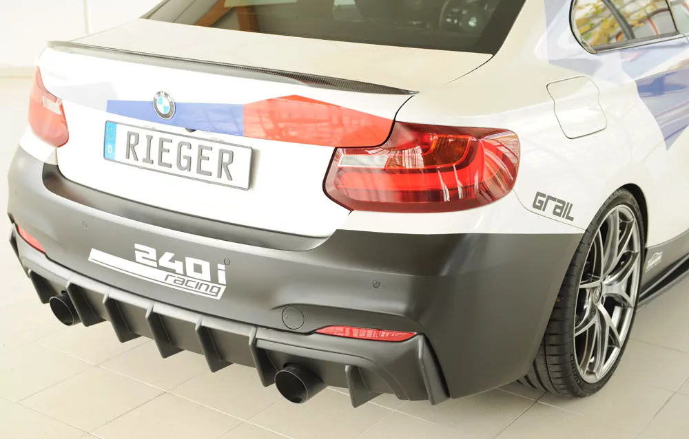 Rieger Heckeinsatz matt schwarz für BMW 2er F23  (1C) Cabrio 07.17- (ab Facelift) LCI