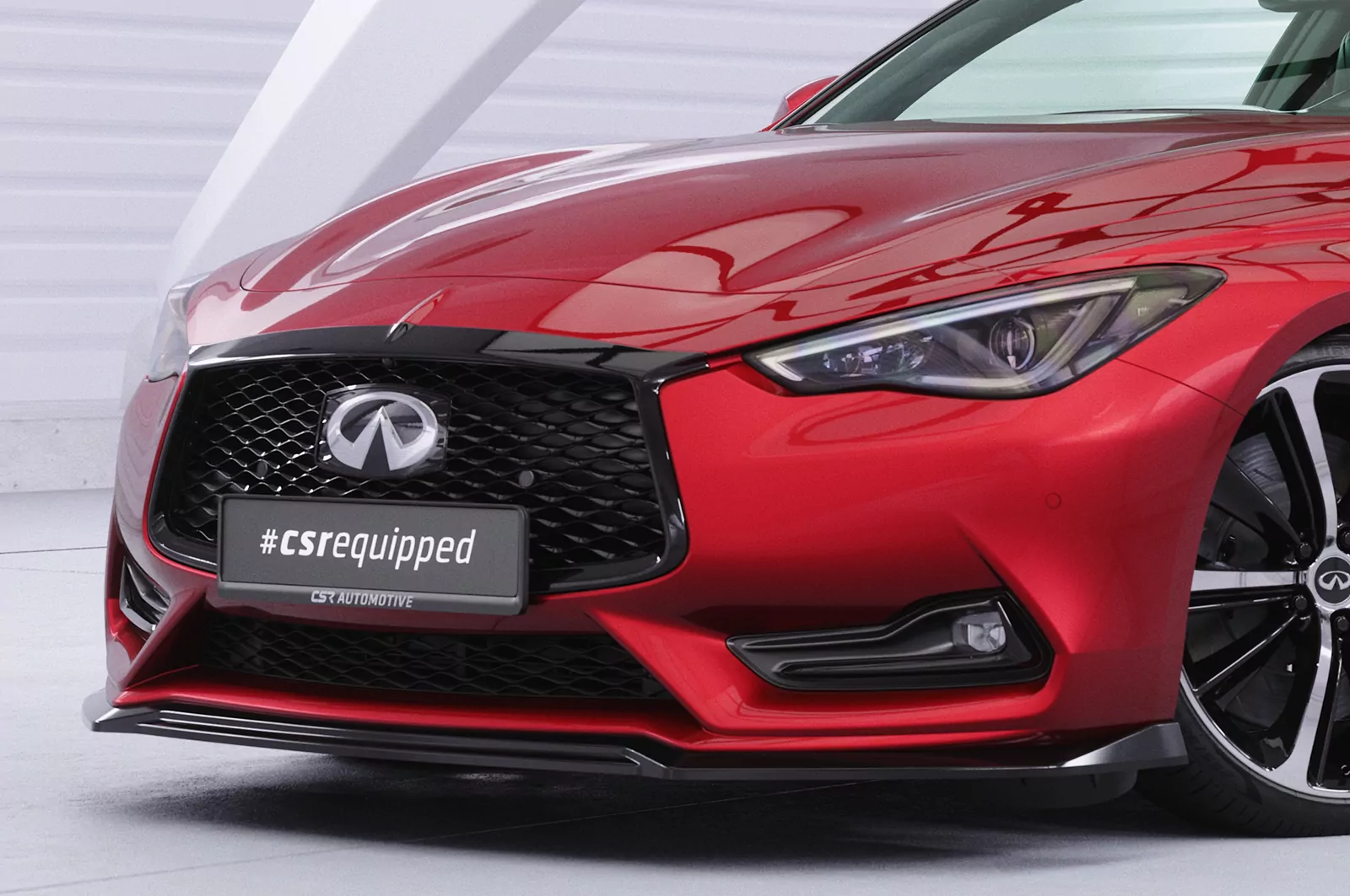 Cup-Spoilerlippe mit ABE für Infiniti Q60 CSL754 Schwarz Strukturiert