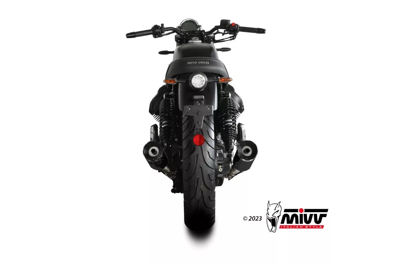 MIVV HR-1 Edelstahl Schwarz MOTO GUZZI V7 STONE 21-24
