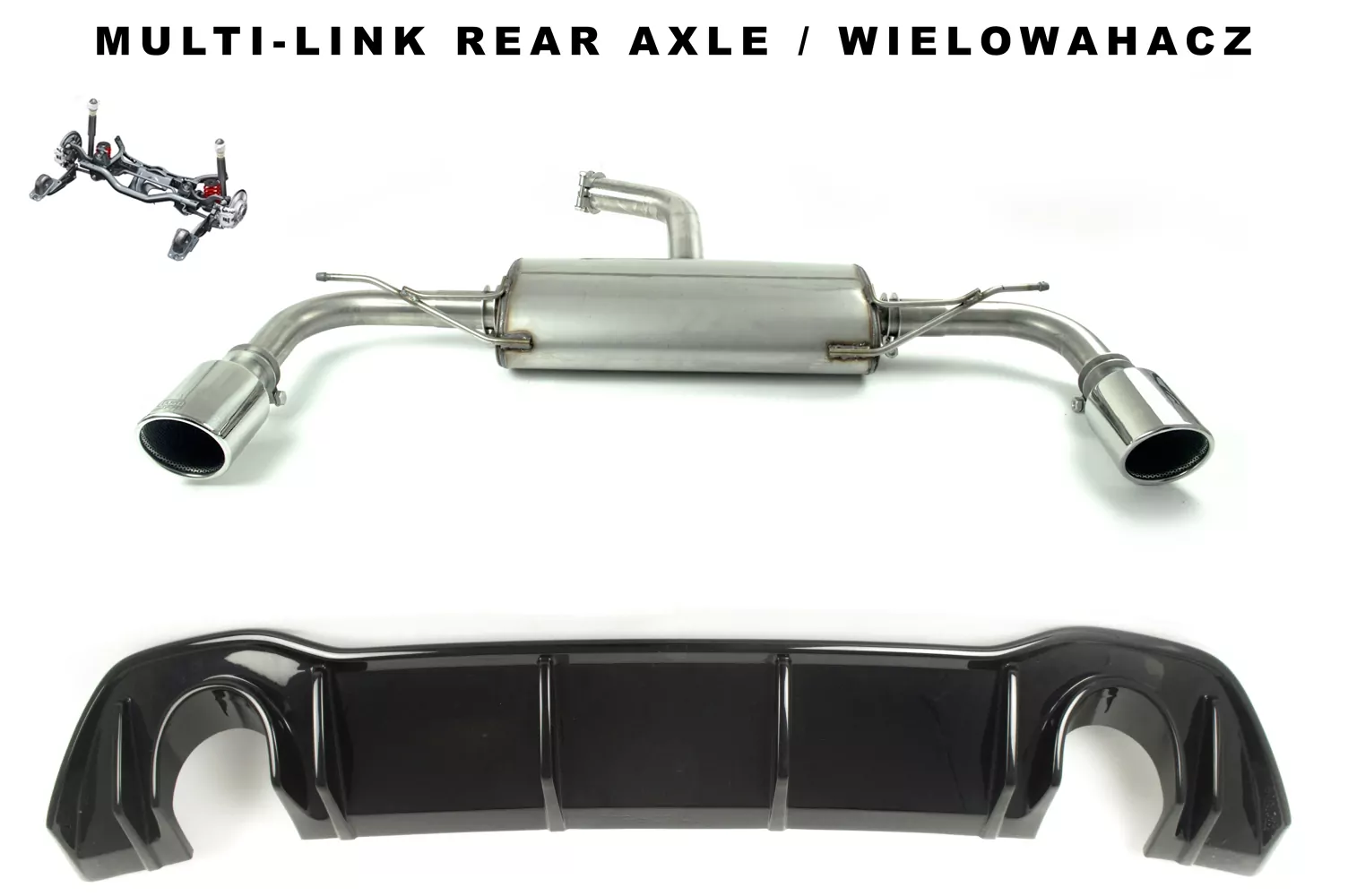 Ulter Sportauspuff für Volkswagen GOLF VIII 2019- 2 Duplex Endrohre rund Ø100