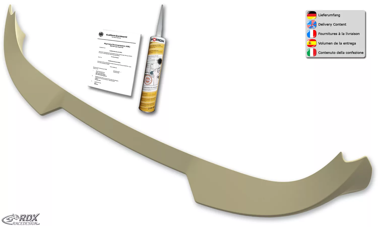 RDX Heckspoiler für VW Caddy 2K 2KN (2015-2020) mit Heckklappe Dachspoiler Spoiler Flügeltürer