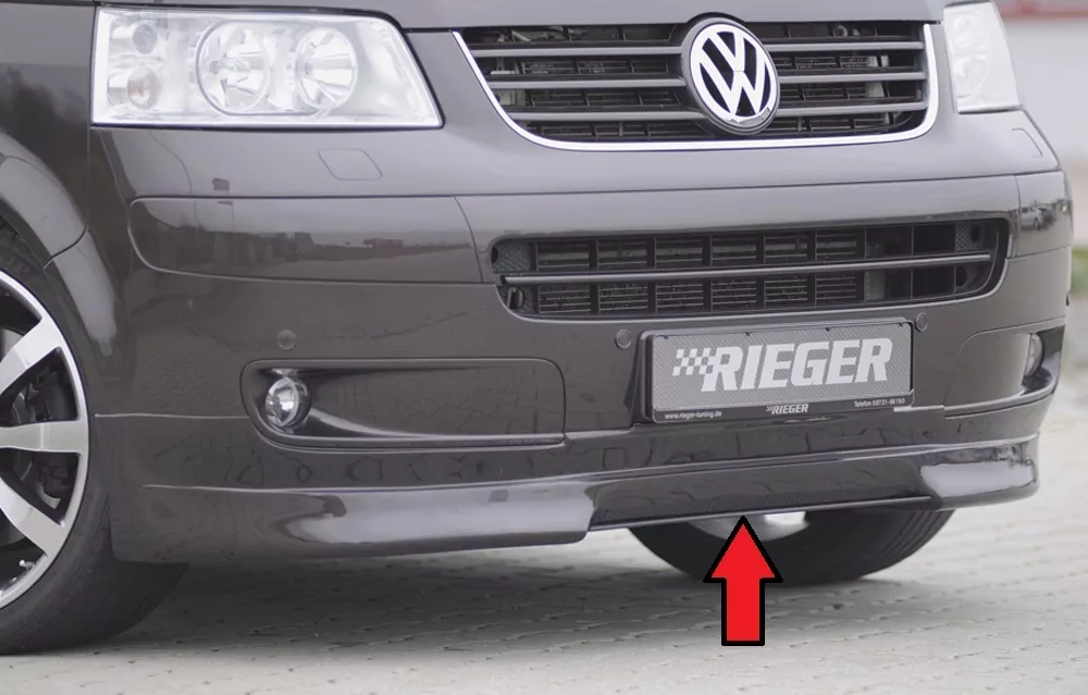 Rieger Spoilerschwert für VW T5 Bus |  04.03-08.09 (bis Facelift) für Spoilerlippe 59250