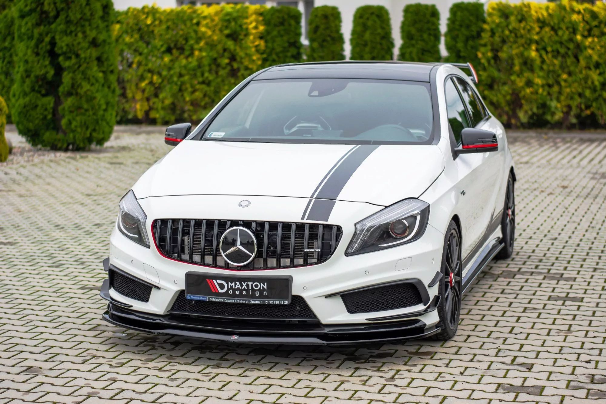 Front Ansatz Passend Für Passend Für Mercedes A45 AMG W176 Schwarz Hochglanz Schwarz Hochglanz