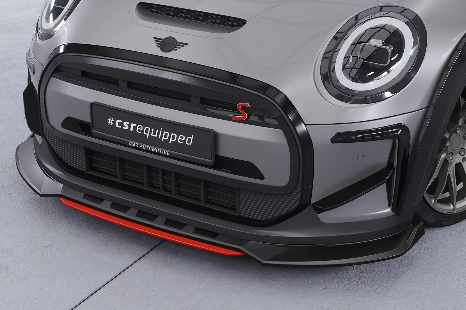 Cup-Spoilerlippe mit ABE für Mini F56 Cooper SE CSL775 Schwarz Strukturiert