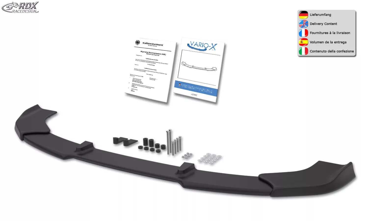 RDX Frontspoiler VARIO-X für RENAULT Twingo 2 GT 2007-2012 Frontlippe Front Ansatz Vorne Spoilerlippe