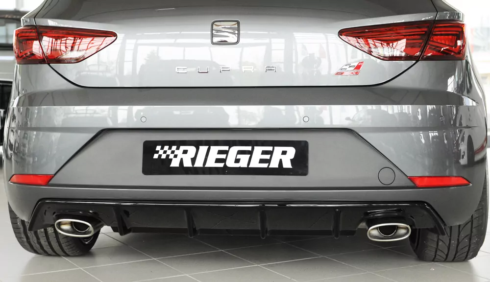 Rieger Heckeinsatz für Seat Leon Cupra (5F) - 5-tür. 01.17- (ab Facelift) schwarz glanz