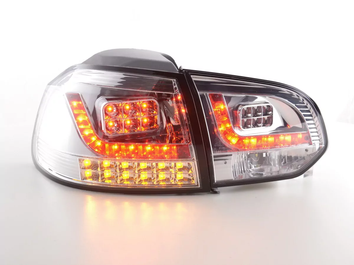 LED Rückleuchten Set VW Golf 6 Typ 1K Bj. 2008-2012 chrom mit Led Blinker für Rechtslenker
