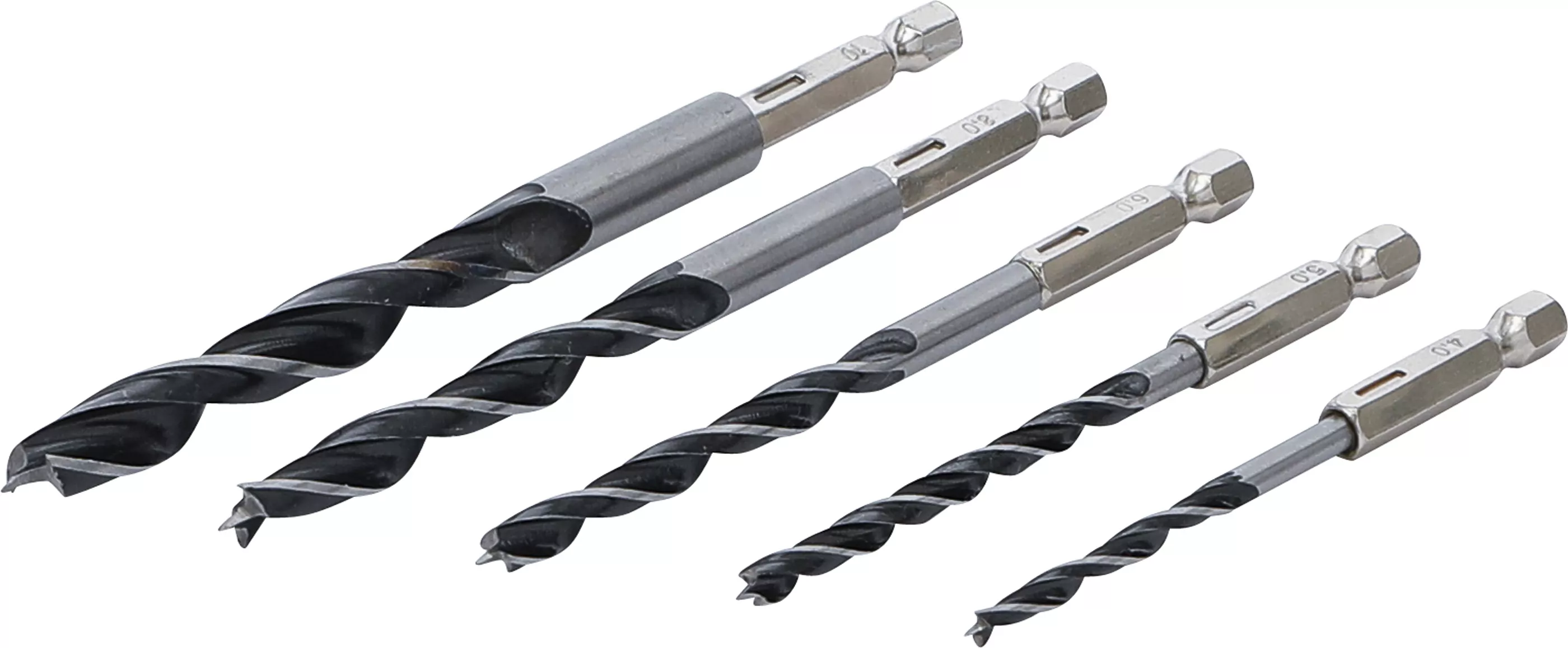 Holzbohrer-Satz | 4 - 10 mm | Sechskantantrieb | 5-tlg.