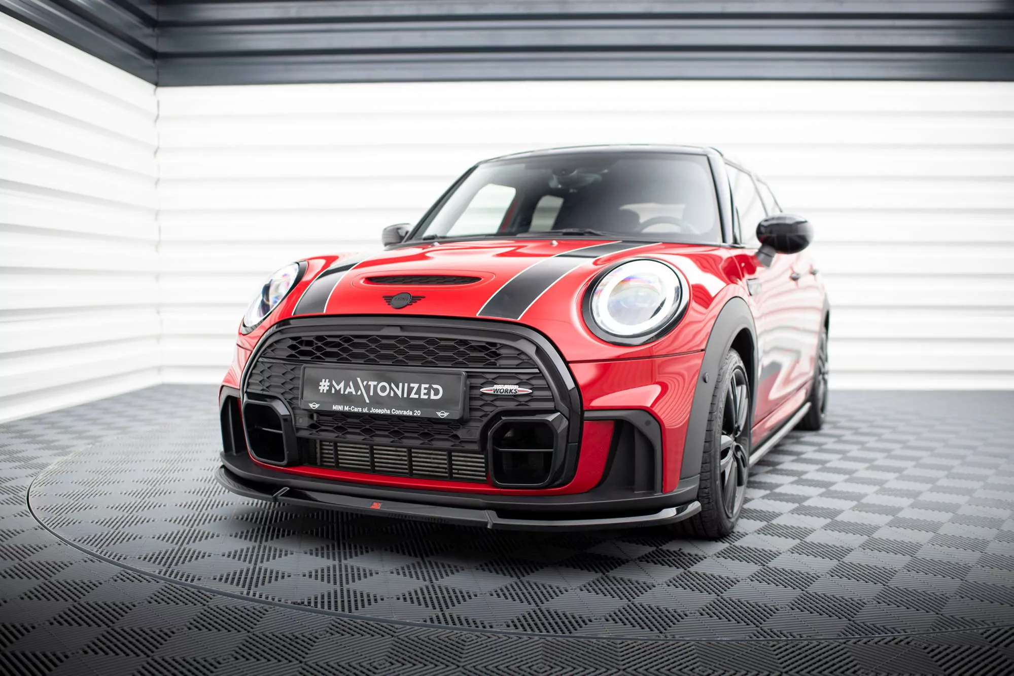 Front Ansatz V.2 Für Mini Cooper S John Cooper Works F56 Facelift Schwarz Hochglanz