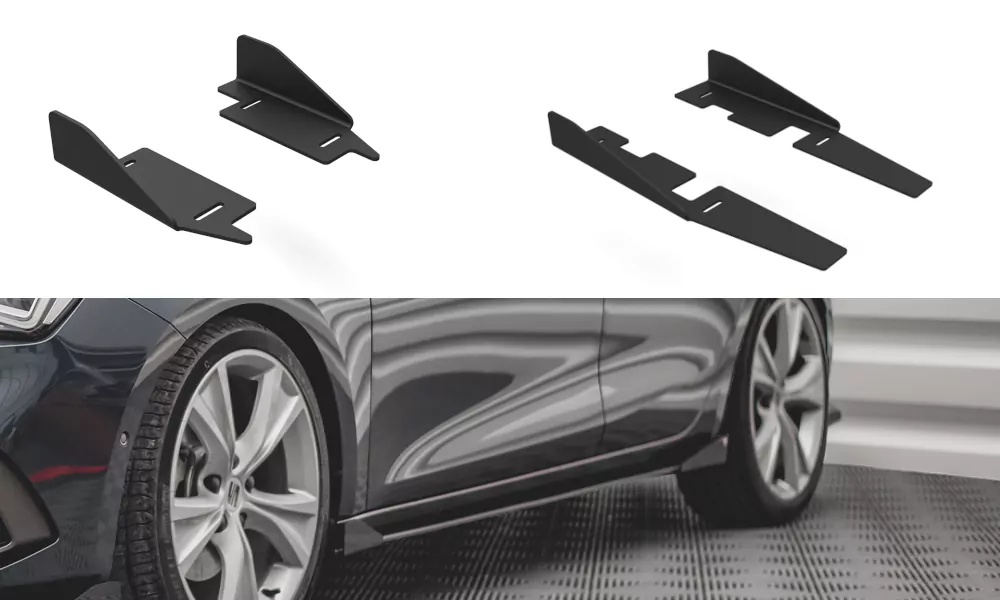 Seitenschweller Flaps Für Seat Leon FR Mk4 Schwarz Hochglanz