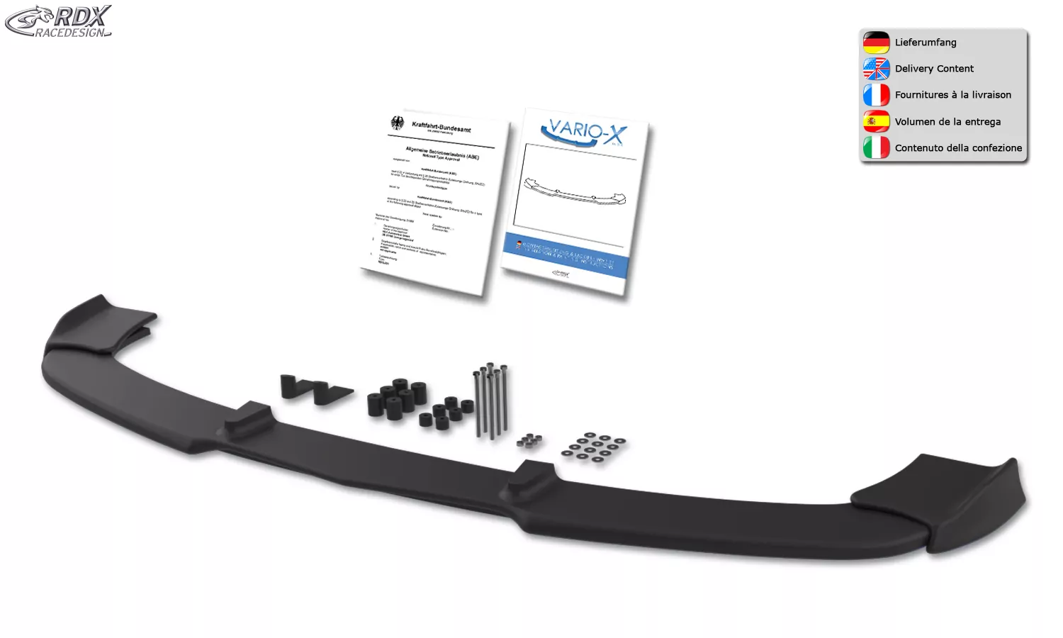 RDX Frontspoiler VARIO-X für MERCEDES SLK R171 2008+ Frontlippe Front Ansatz Vorne Spoilerlippe