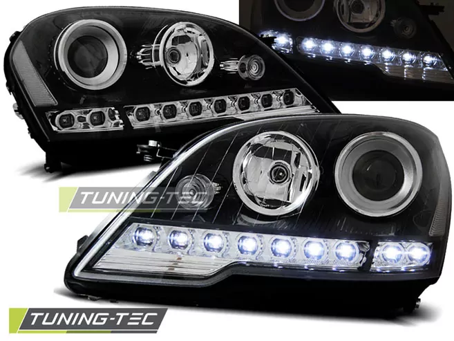 Headlights Daylight Black Fits Mercedes W164 Ml M-Klasse 08-  