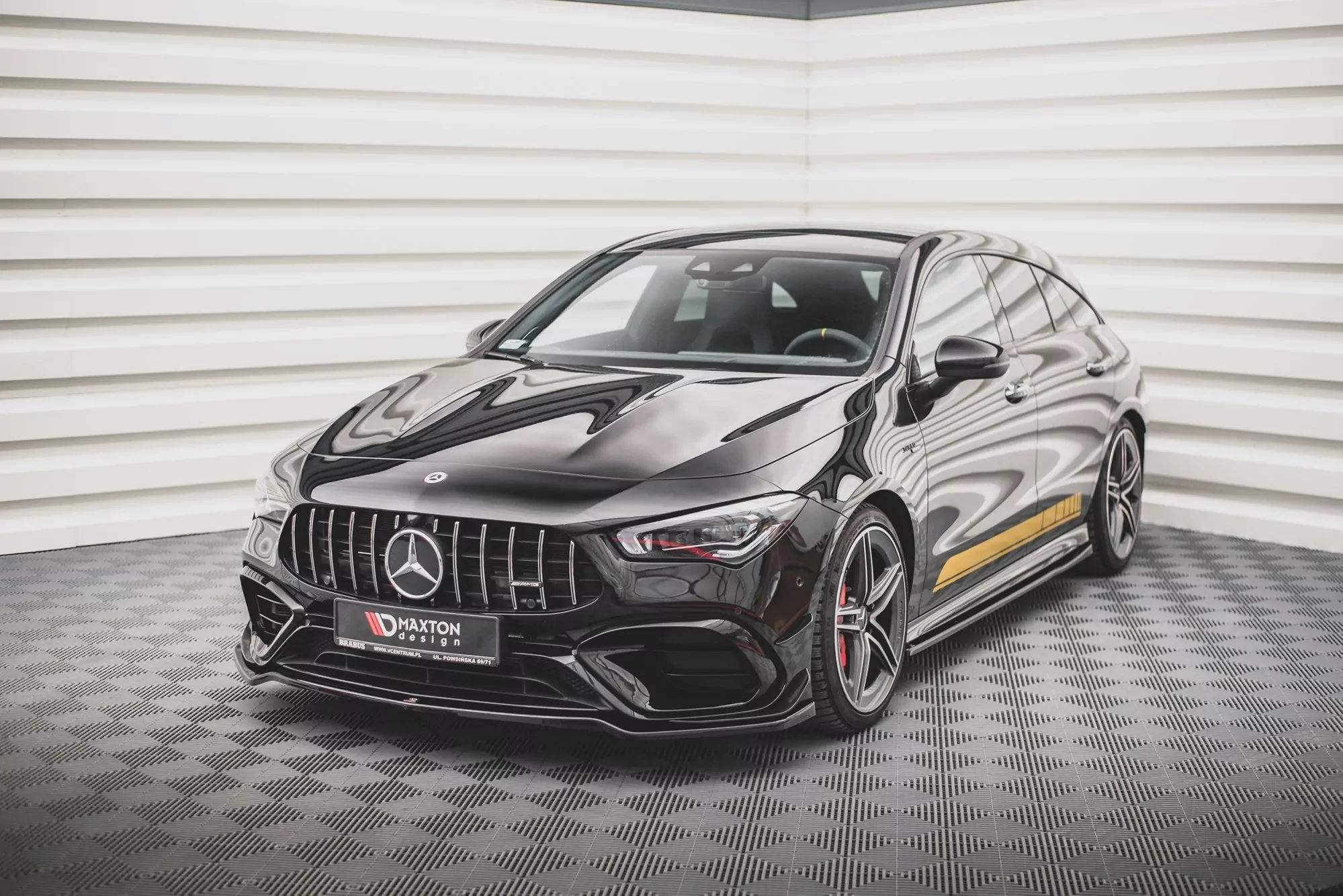 Front Ansatz V.1 Für Mercedes-AMG CLA 45 Aero C118 Schwarz Hochglanz