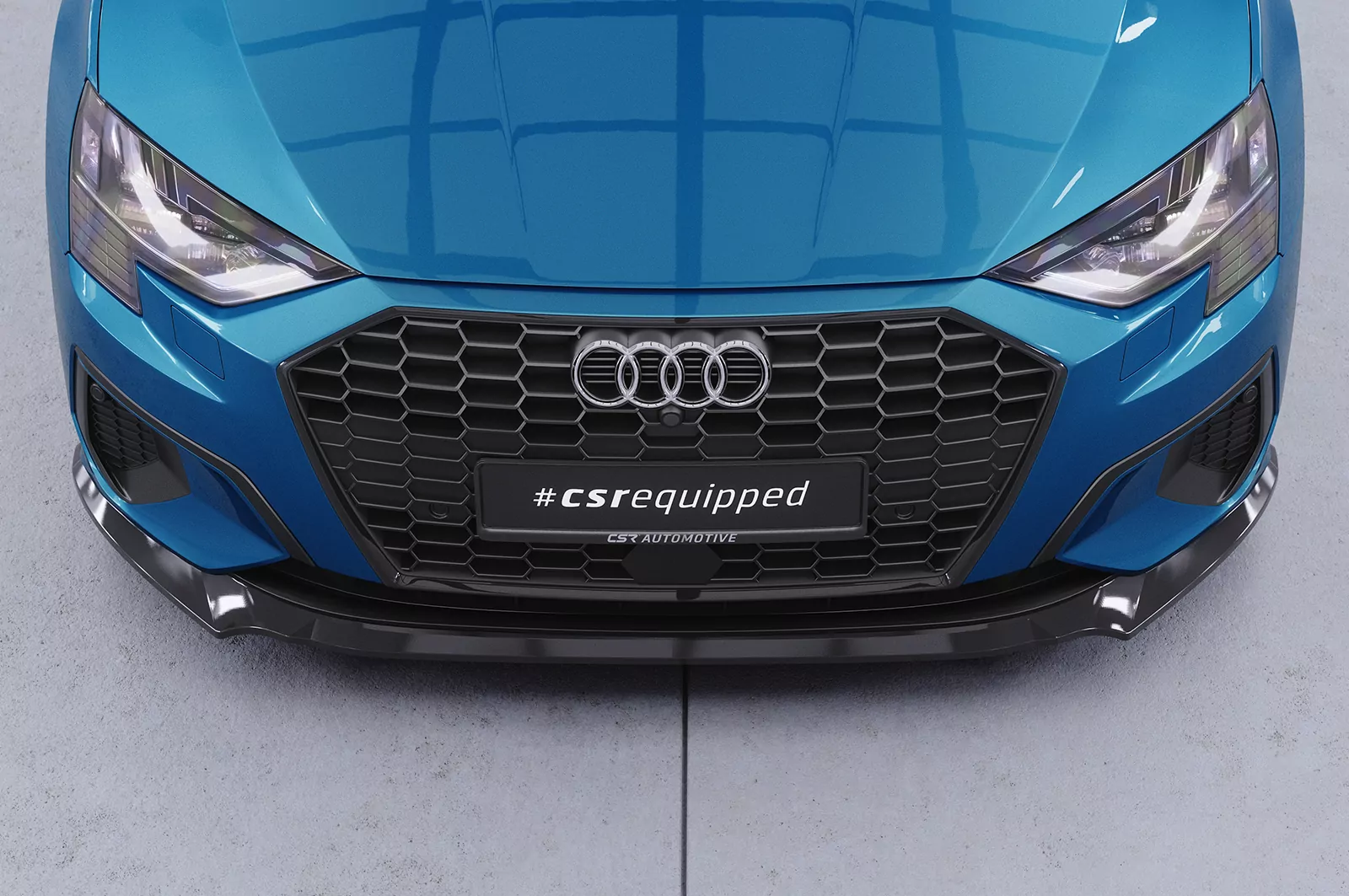 Cup-Spoilerlippe mit ABE für Audi A3 8Y Limousine CSL616 Schwarz Strukturiert