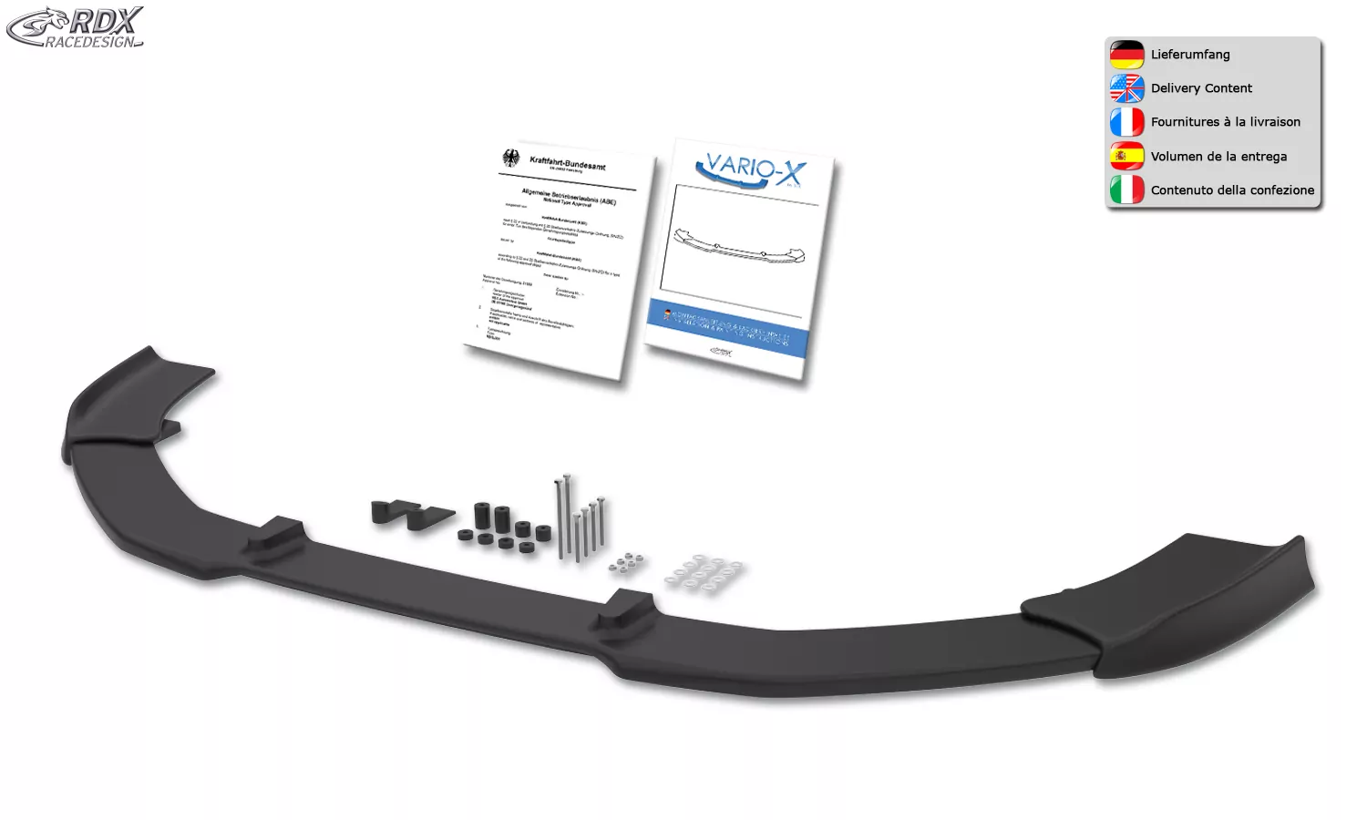 RDX Frontspoiler VARIO-X für OPEL Insignia OPC-Line (-2013) (Passend an Fahrzeuge mit OPC-Line Frontansatz) Frontlippe Front Ansatz Vorne Spoilerlippe