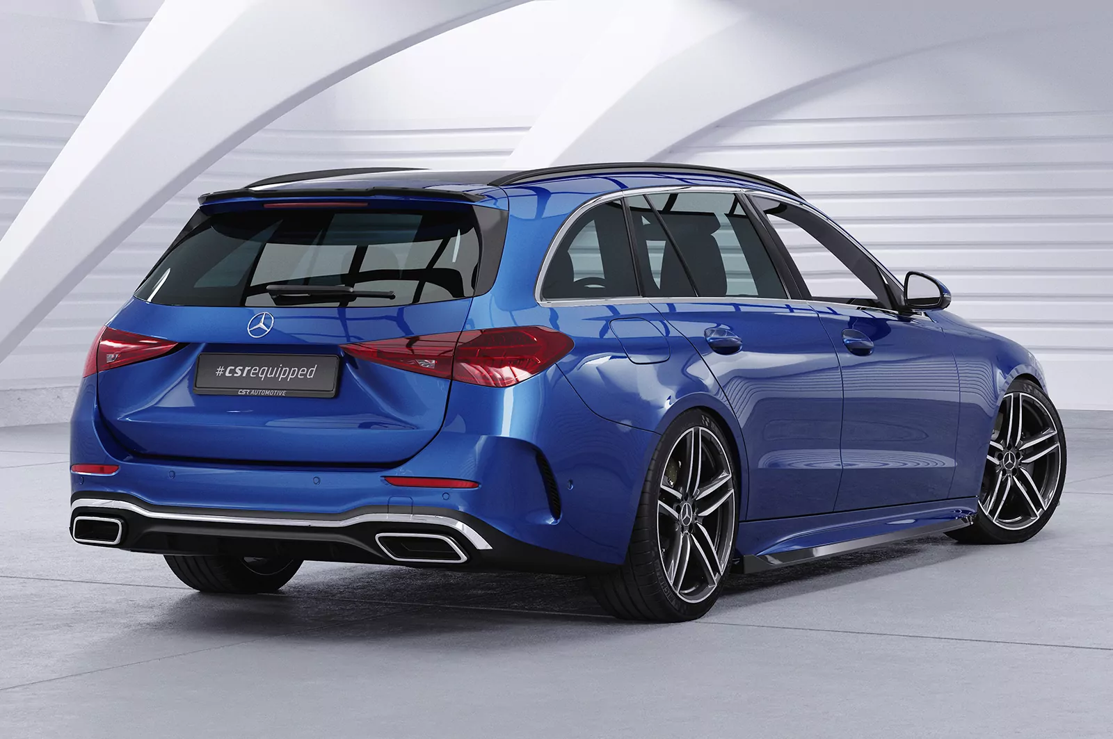 Heckflügel mit ABE für Mercedes Benz C-Klasse S206 T-Modell HF045 Schwarz Strukturiert