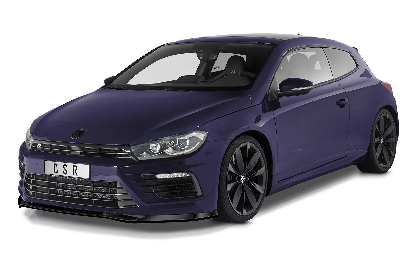 Cup-Spoilerlippe mit ABE für VW Scirocco (Typ 13) R CSL617 Schwarz Strukturiert